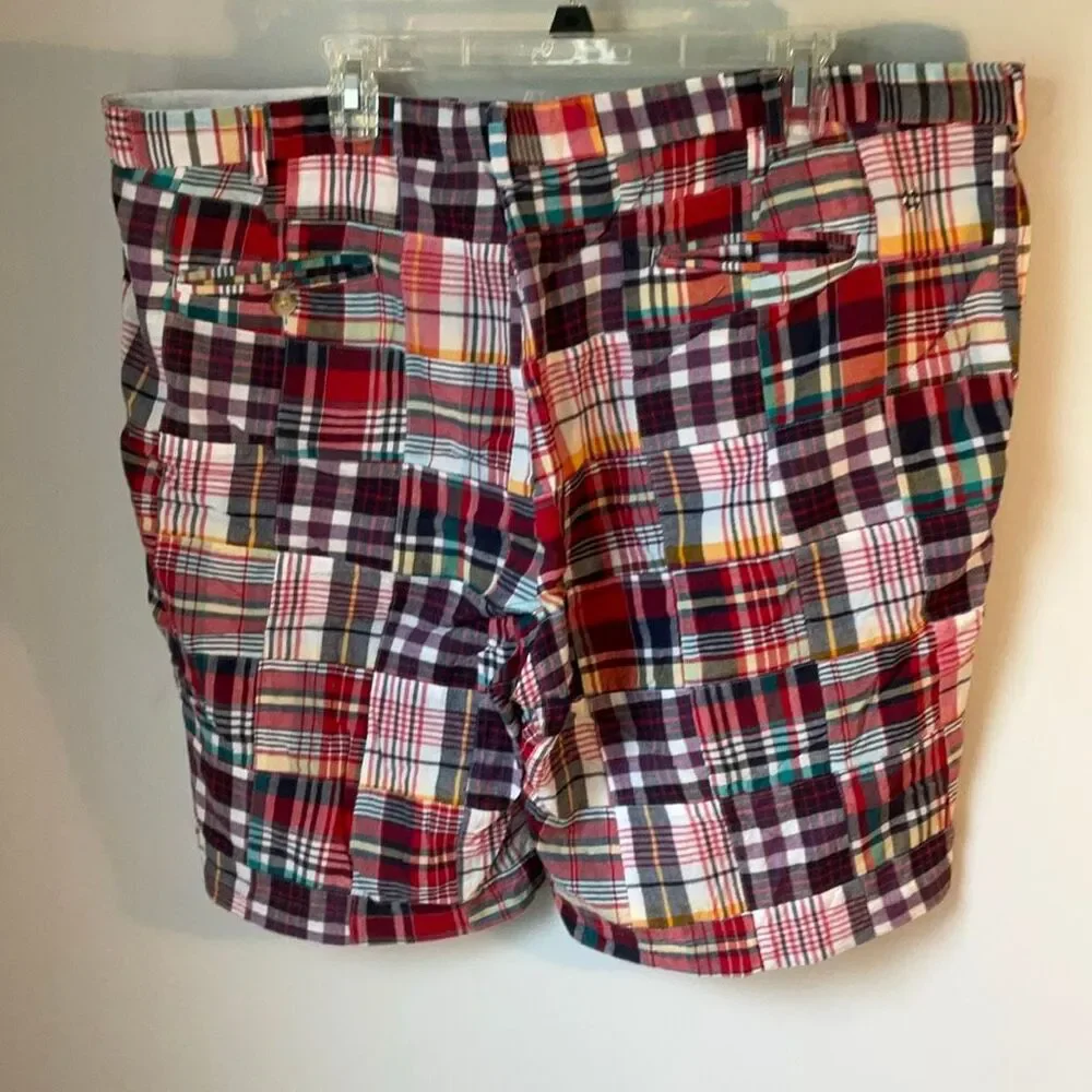 Men’s Preppy Castaway Nantucket Island Madras Plaid Shorts, 42
